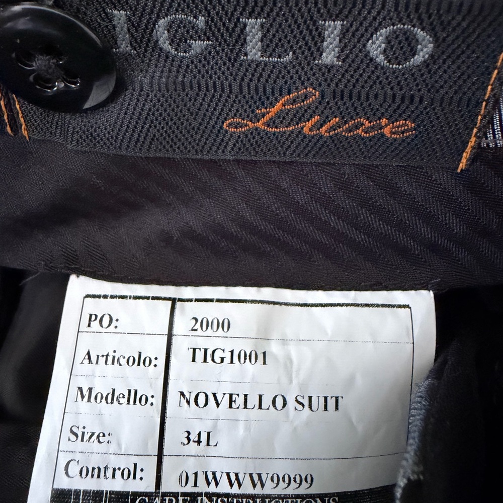 Tiglio Luxe Novello Black Wool Dress Pants Slacks Men’s 34L Modern Fit Ital
